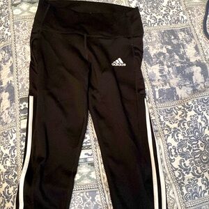 Adidas compression leggings, workout, with good pockets.